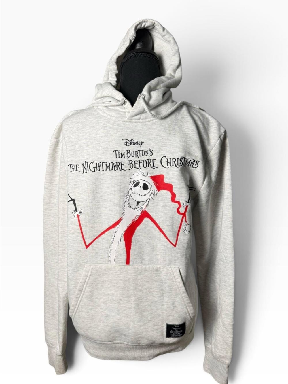 Disney Nightmare Before Christmas Jack Skellington Santa Hoodie Gray